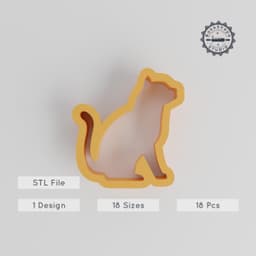 Cat Shape Cutter Set, 18 Piece, Animal Cookie & Fondant Mold, Various Sizes 0.75"-5", Perfect for Clay Modeling PRODUCT_131 3d model