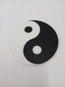 Yin Yang Coaster - Easy Dual Color on Any Printer 3d model