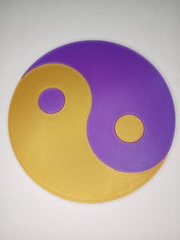 Yin Yang Coaster - Easy Dual Color on Any Printer 3d model