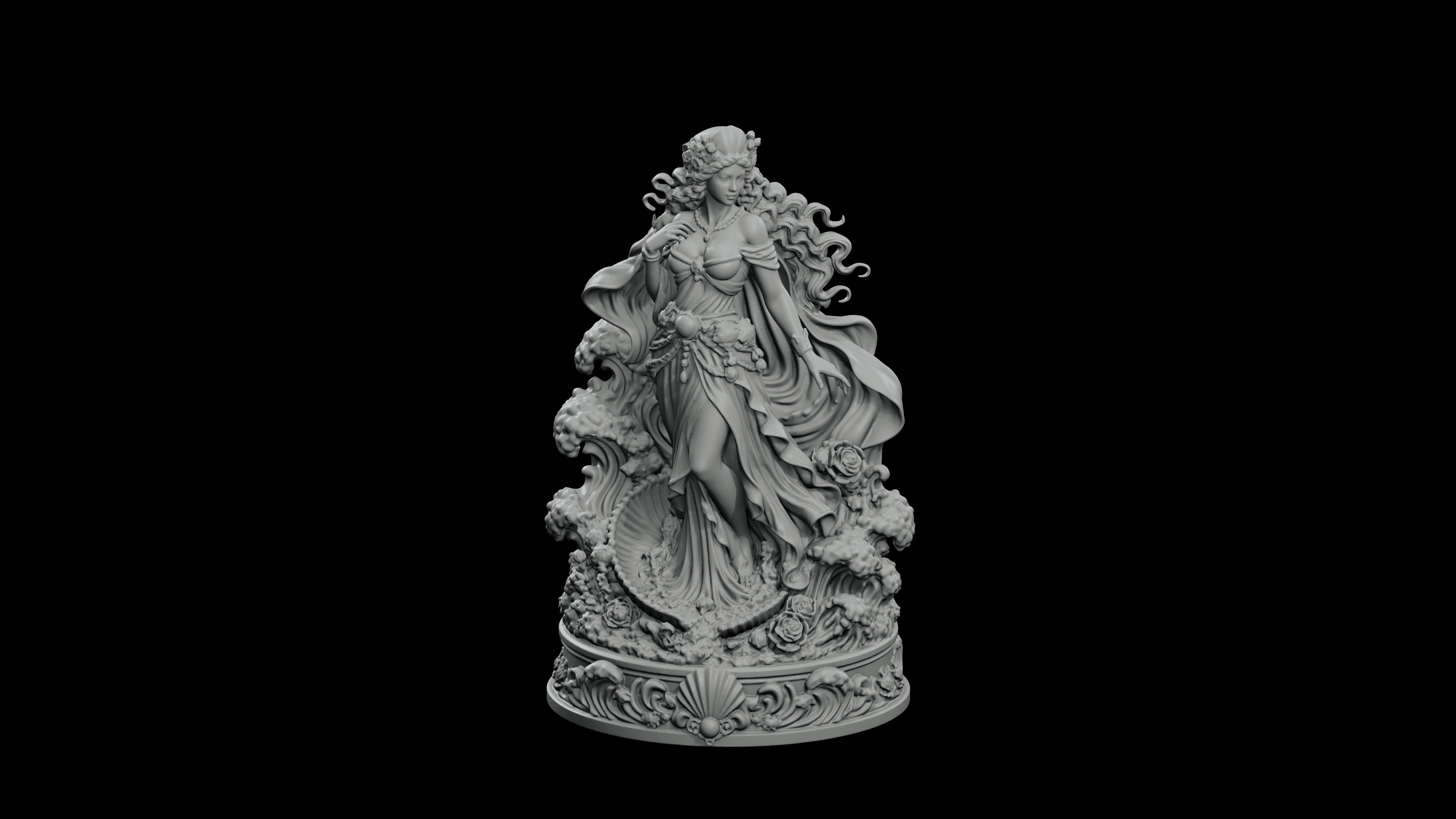 Aphrodite Seafoam Grace Idol STL - Printable Olympian Beauty Goddess Statue 3d model