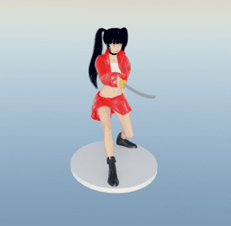 Asian Anime Sword Girl v2 3d model