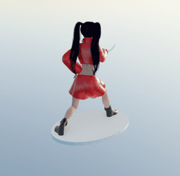 Asian Anime Sword Girl v2 3d model