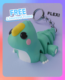 Flexi Proceratosaurus Dinosaur Keychain (Single Color) 3d model