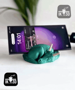 Sleepy Dragon Phone & Card Holder / No Supports / Multiparts or Multicolor 3d model