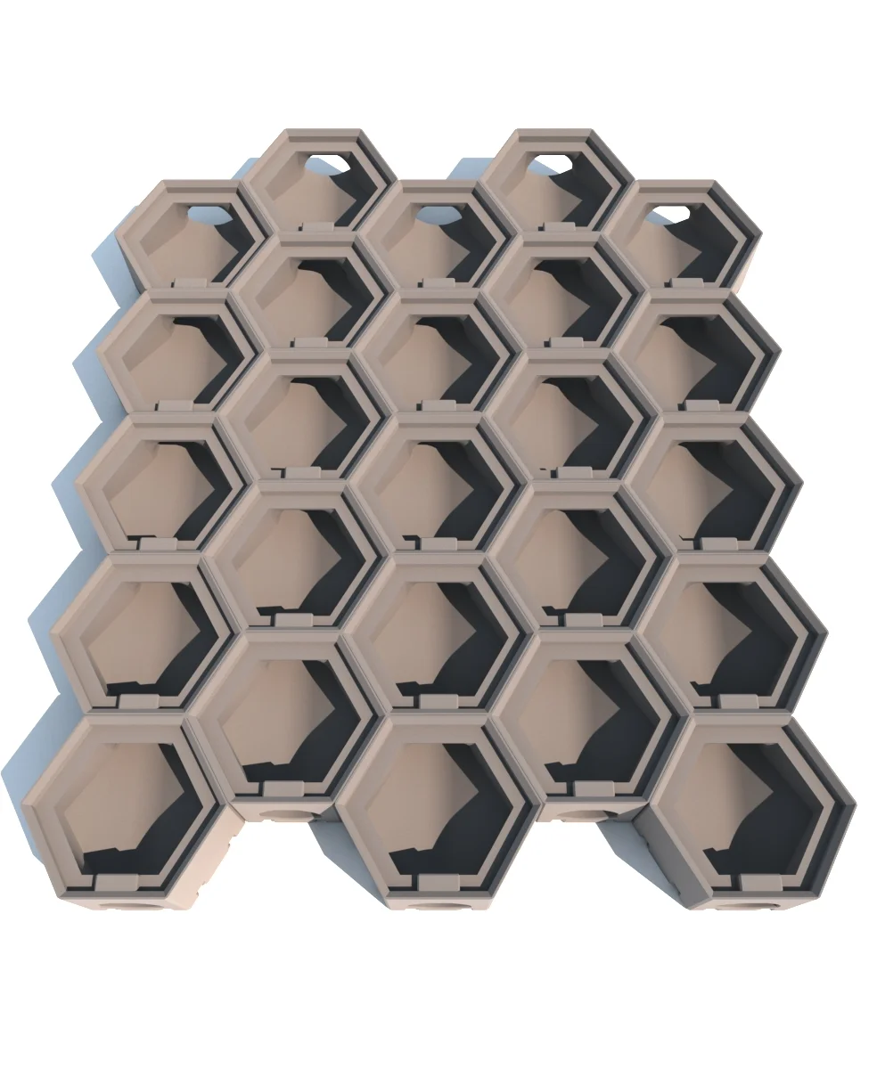 5x5 Combined Hex for Modular Hextraction Board 3d model