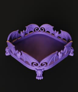 Bat Valet Tray STL | Gothic Decor 3D Print | Desk Organizer 3d model