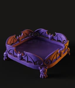 Bat Valet Tray STL | Gothic Decor 3D Print | Desk Organizer 3d model