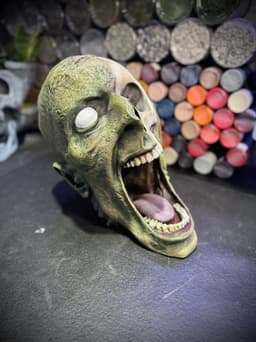 Zombie skull headphones and controller holder..stl 3d model