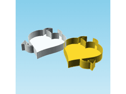 Fluffy Hearts Lo S, nestable box (v3) 3d model