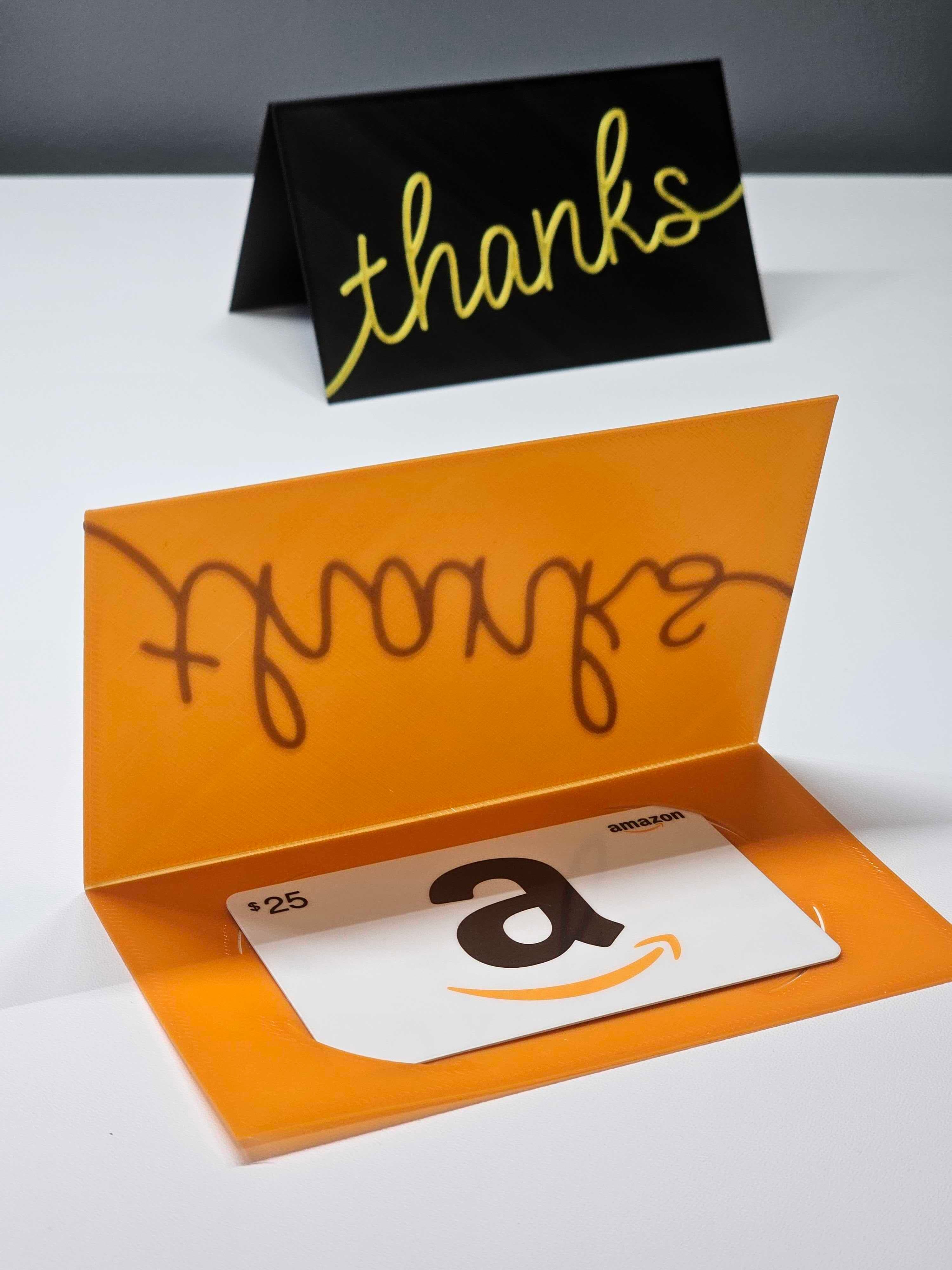 "thanks" Gift Card Holder Folded Card 3"x5" | Thank you card | Greeting card | Appreciation / Tip 3d model
