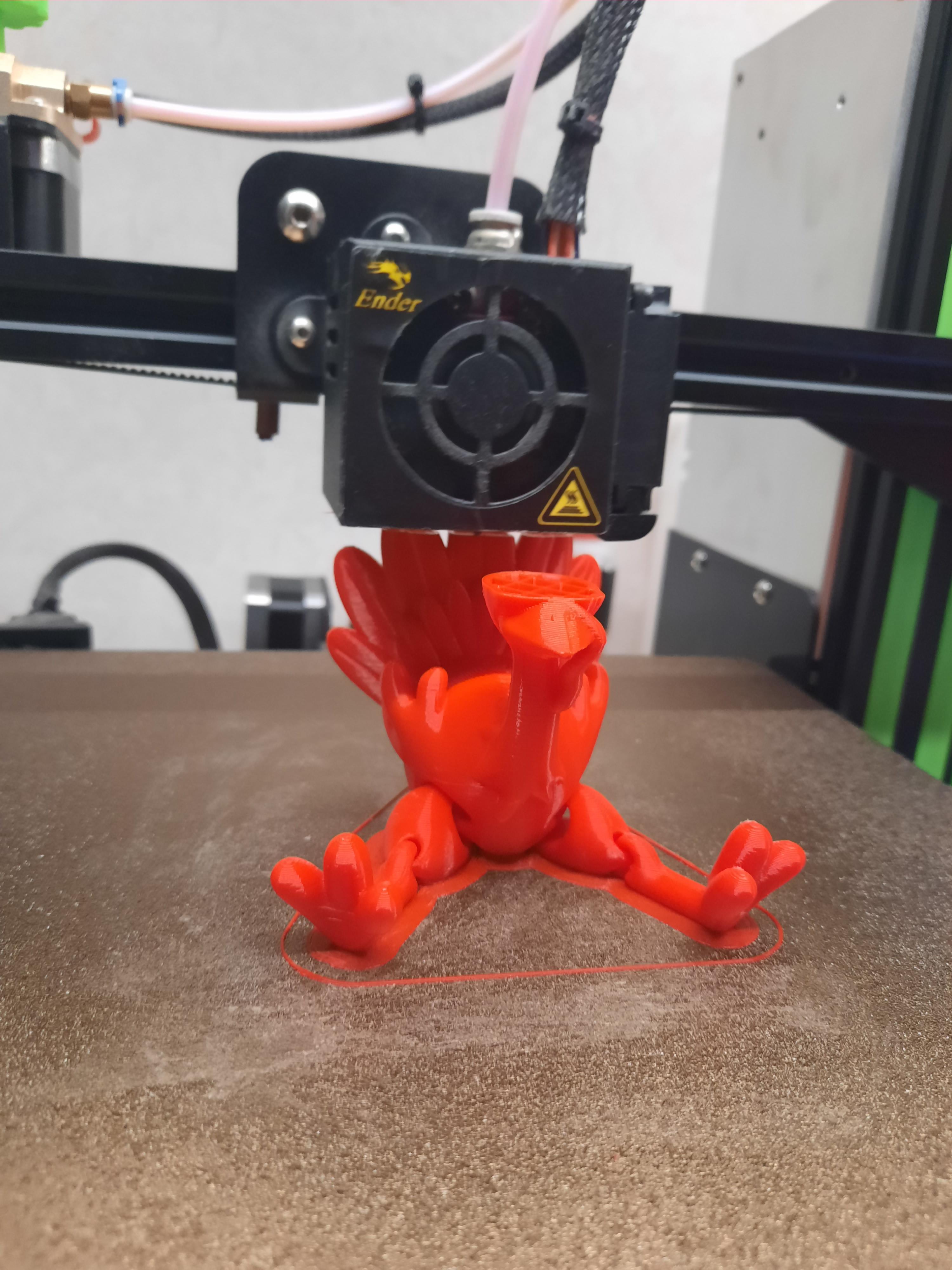 Turkey Flexi Leg - My attempt at no supports,  I'm calling it a win , printed with draft settings. 0.24 layer hight ,don't mind the red was bout outta brown lol,  as always thanks Chelsea 👍😃👀 - 3d model