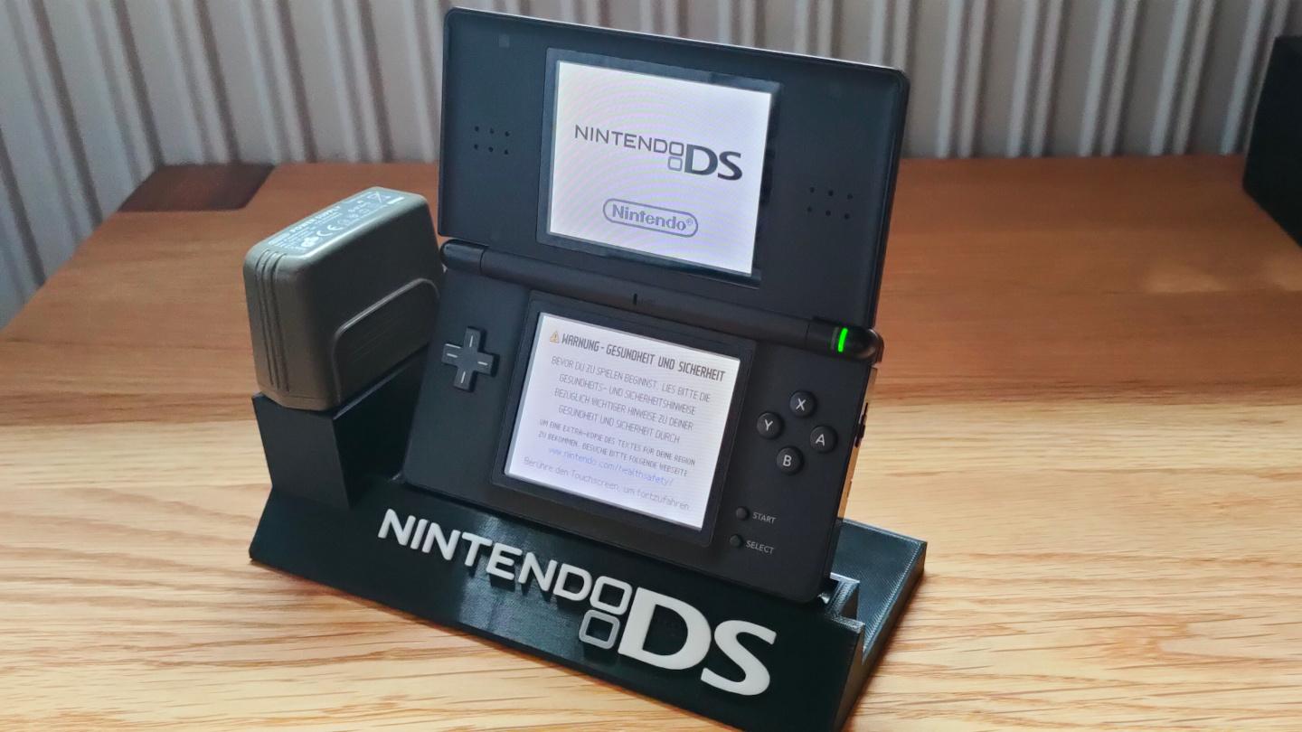 Nintendo DS Stand with logo and card holder 3d model