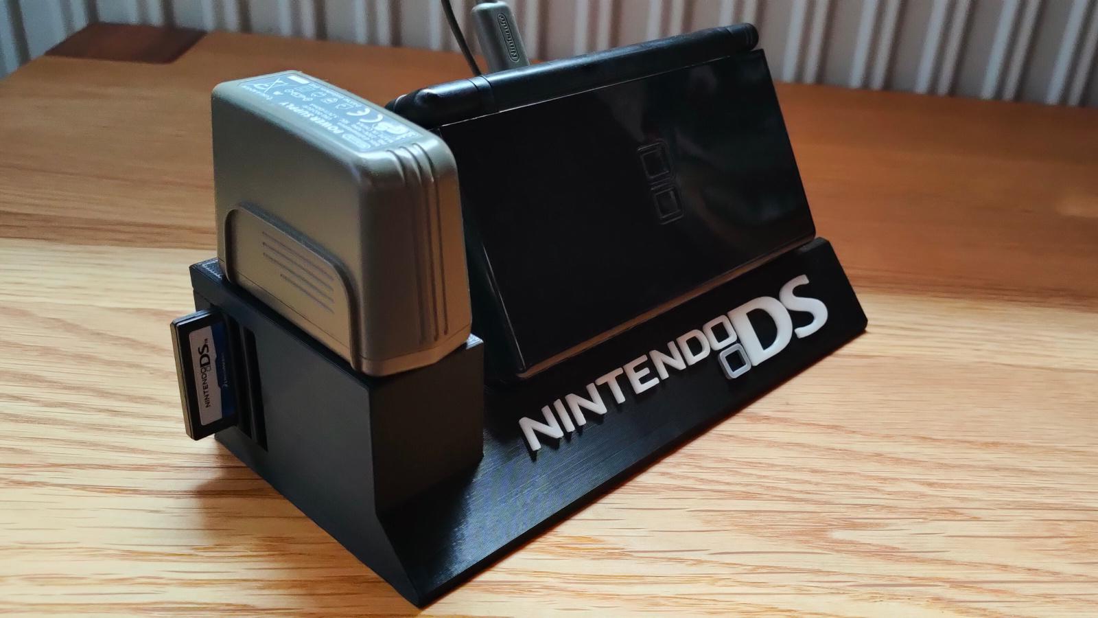Nintendo DS Stand with logo and card holder 3d model