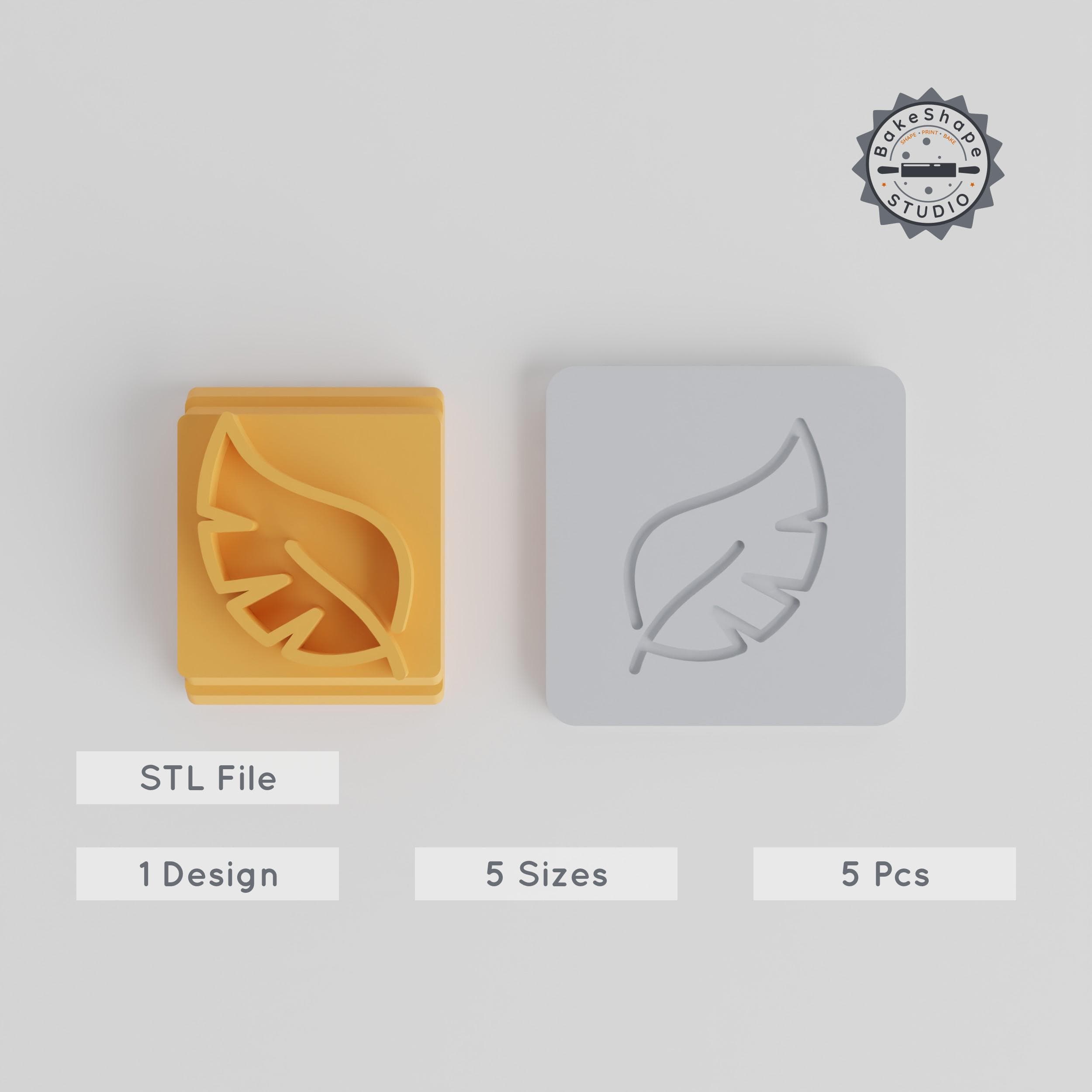 Leaf Stamp Tile Set, 5 Sizes, Botanical Design, Perfect for Clay, Cookies & Fondant PRODUCT_5032 3d model