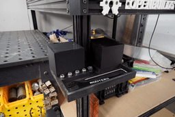 Endmill and Collet Holder for Lead1010 CNC Router - Covers installed to prevent the endmills from getting damaged or covered in sawdust - 3d model