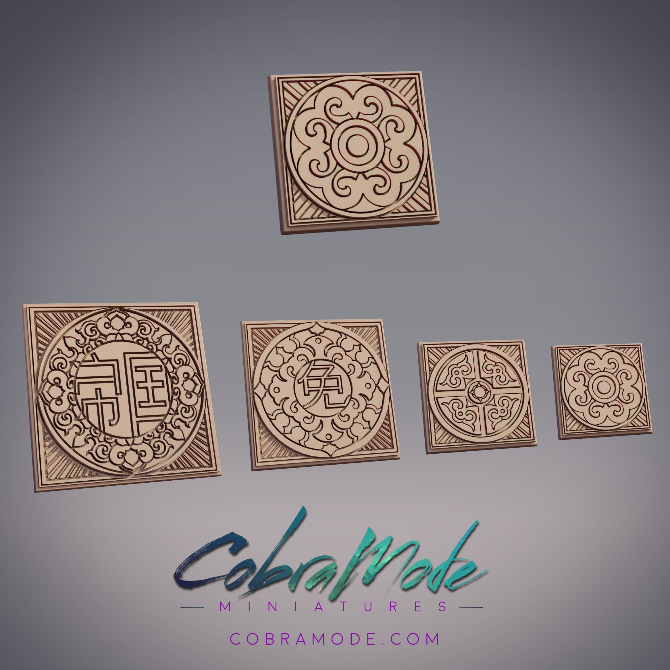 Rabbit Crest Square Base Pack (4pcs) 3d model