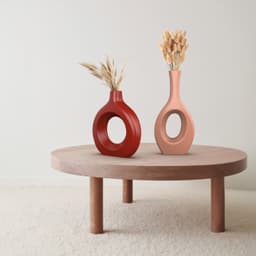 Circular Hollow Vase Set, 2 pcs. Vases Bundle, Nordic Style Hollow Round Interior Design, Decoration 3d model