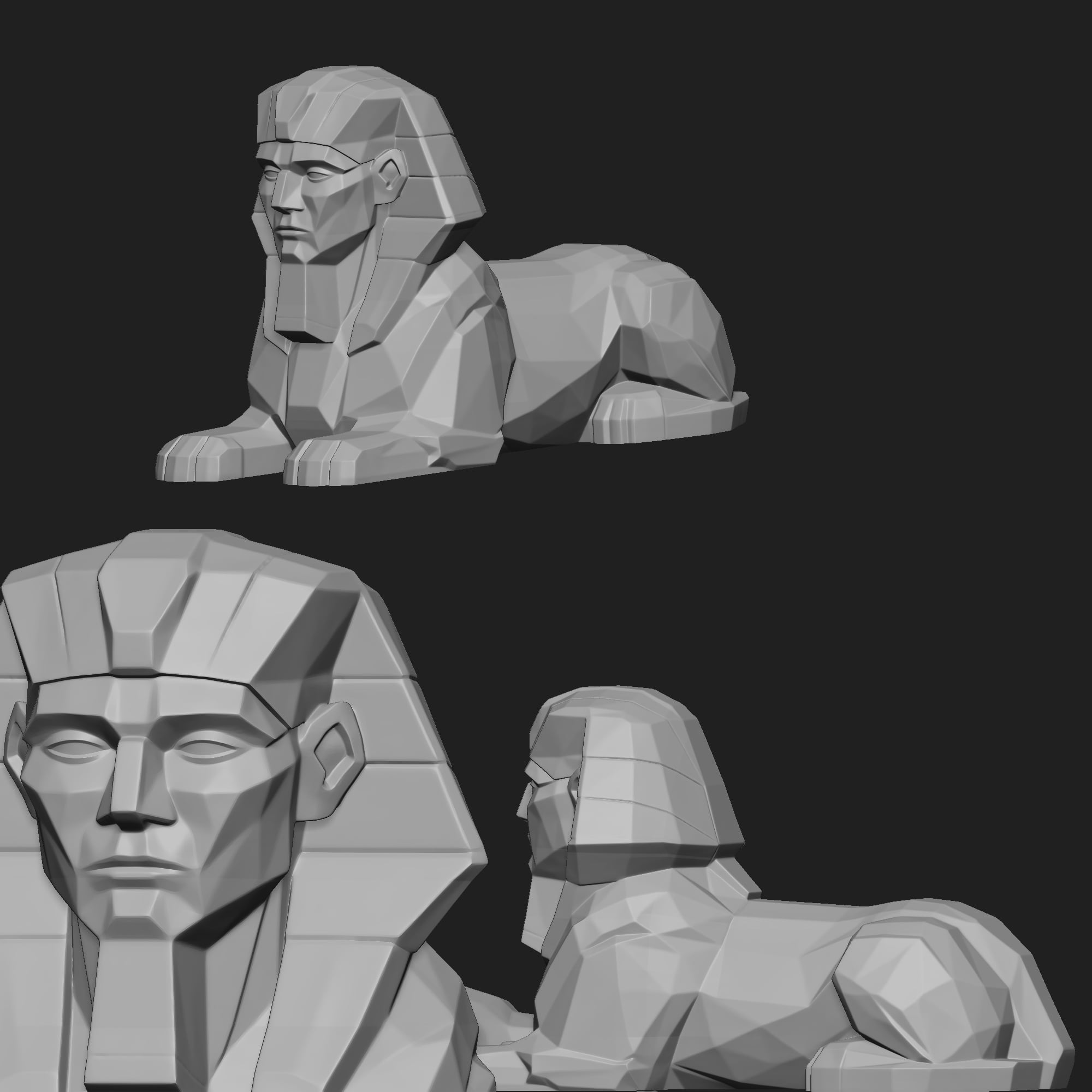 Low Poly Sphinx 3d model