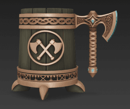 VIKING AXE CAN HOLDER – DECORATIVE 3D MODEL (STL FILE) 3d model