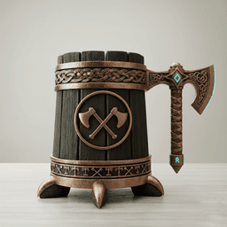 VIKING AXE CAN HOLDER – DECORATIVE 3D MODEL (STL FILE) 3d model
