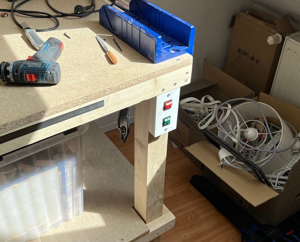 Workshop bench power switch case 3d model