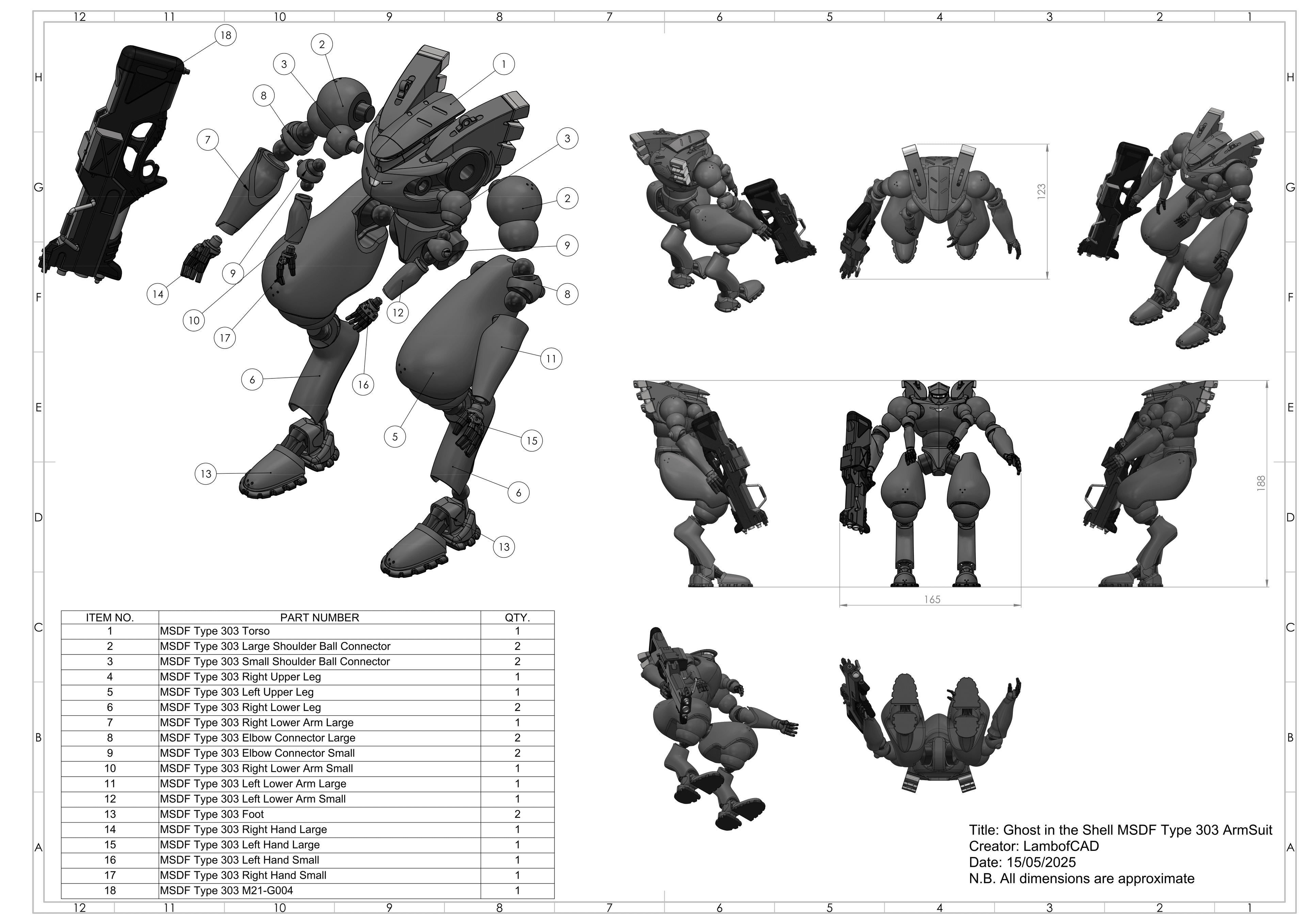 MSDF Type 303 Armoured Suit 3d model