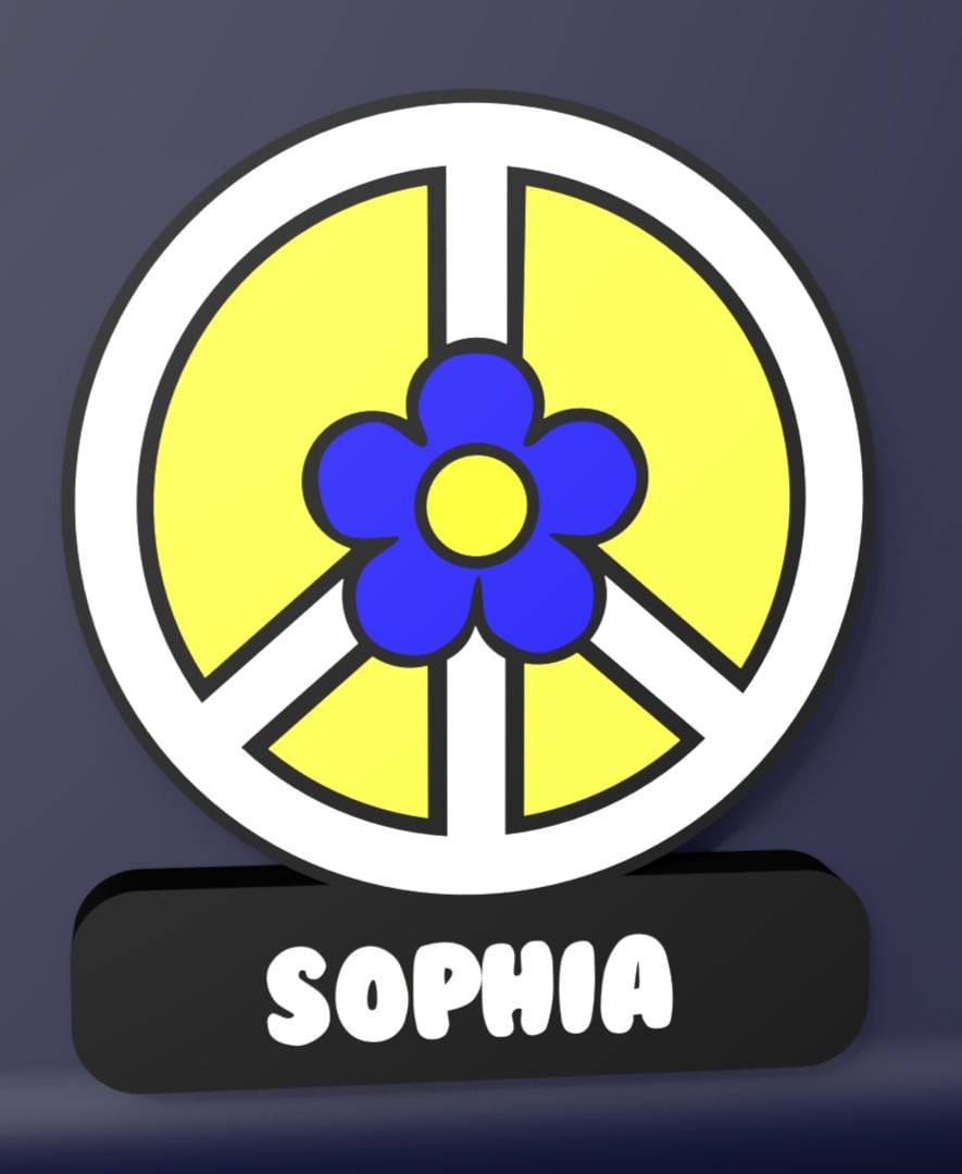 Flower Peace Sign - LED Strip compatible 3d model