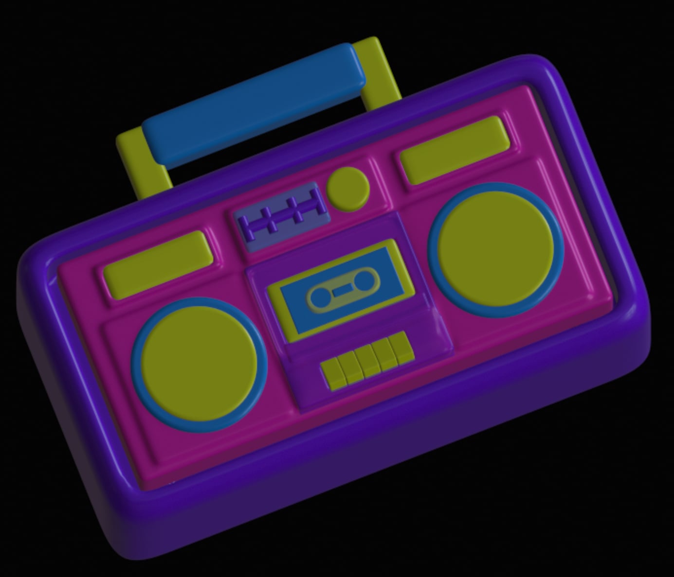 Bitty Boombox Clicky Fidget and Keychain 3d model