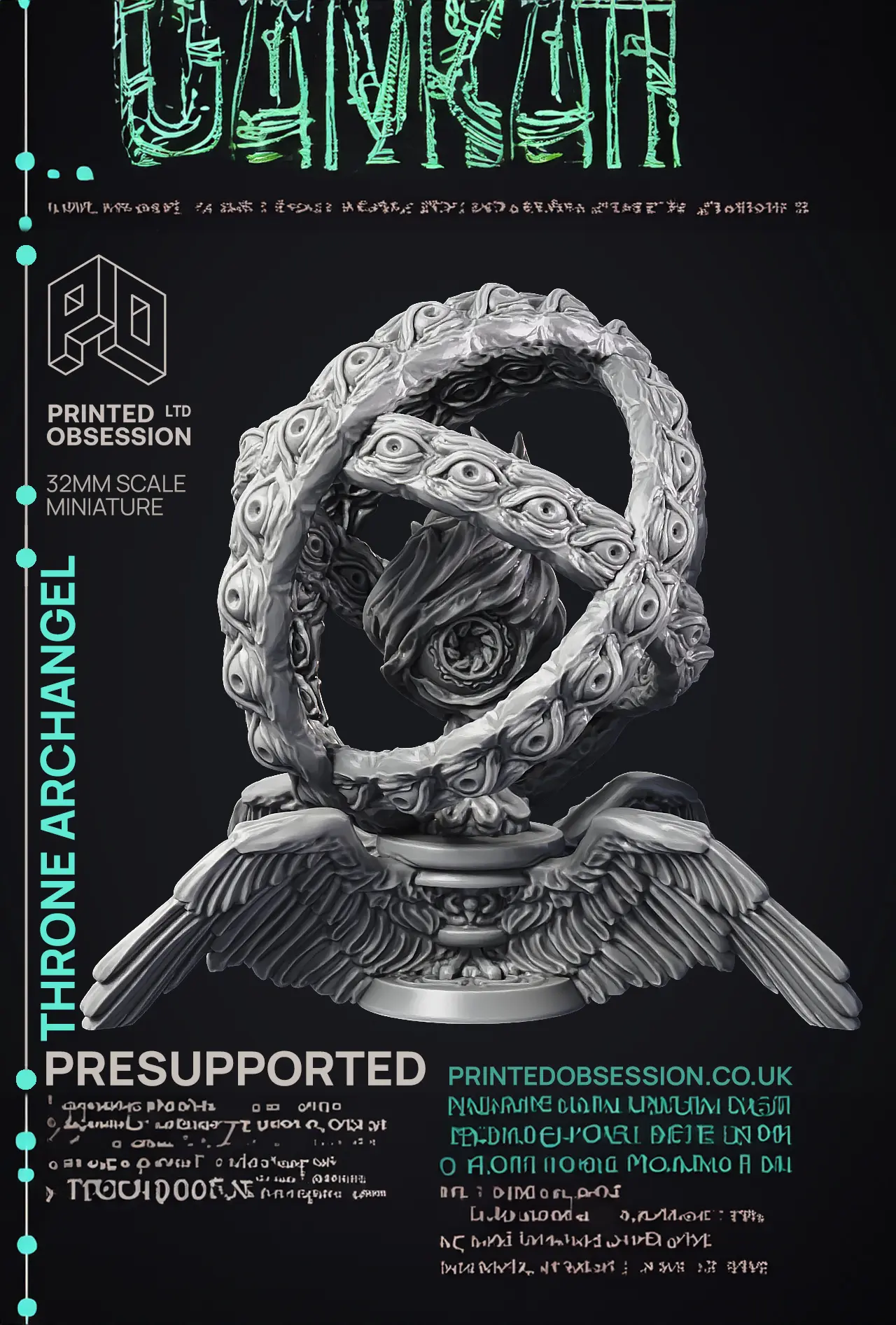 Throne - Archangel - PRESUPPORTED - Heaven hath no Fury - 32mm scale 3d model