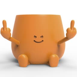 HAPPY FACE PLANTER MIDDLE FINGER 3d model