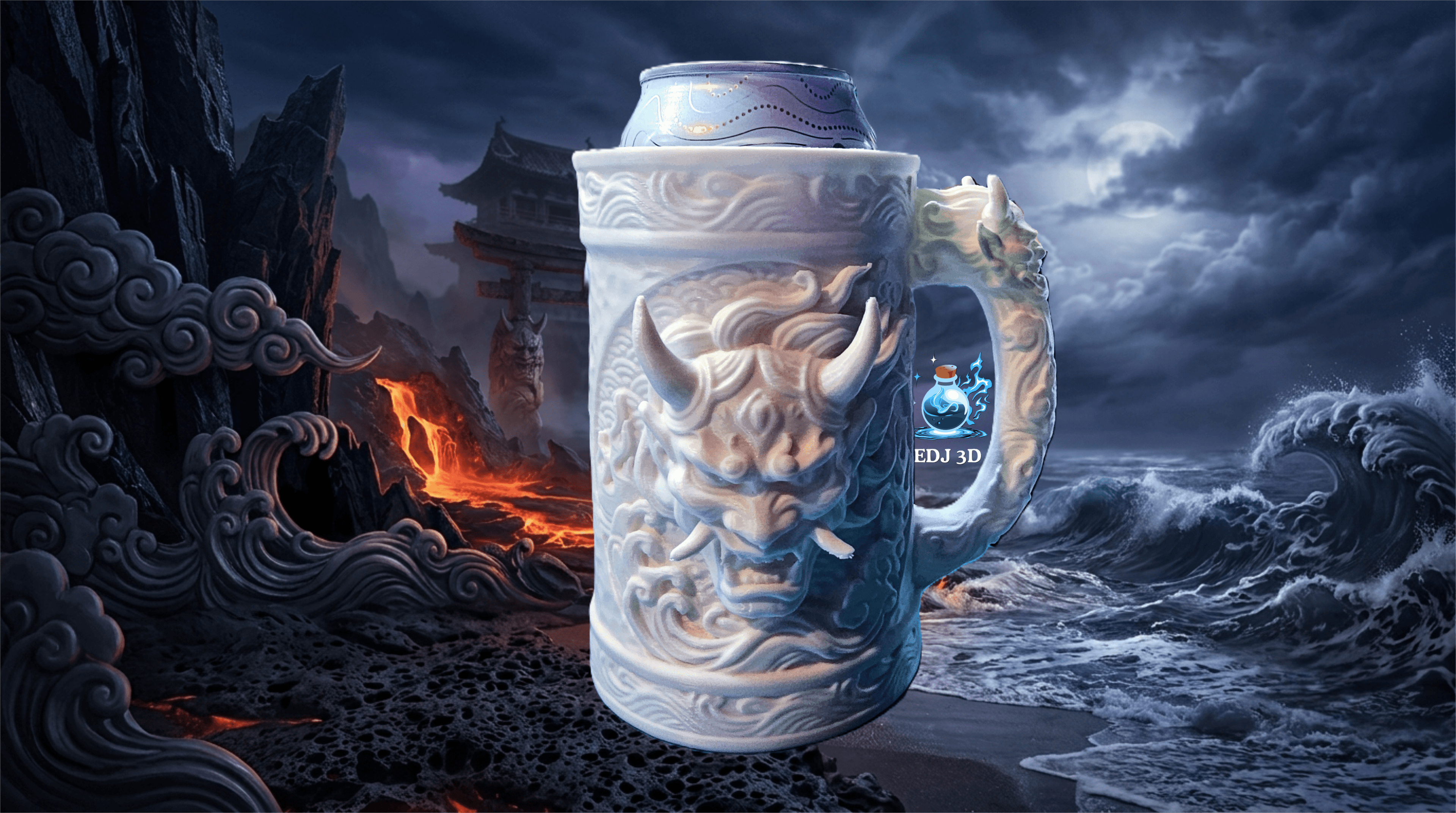 Tidal Inferno Oni Tankard Can Holder Qz Combo 3d model
