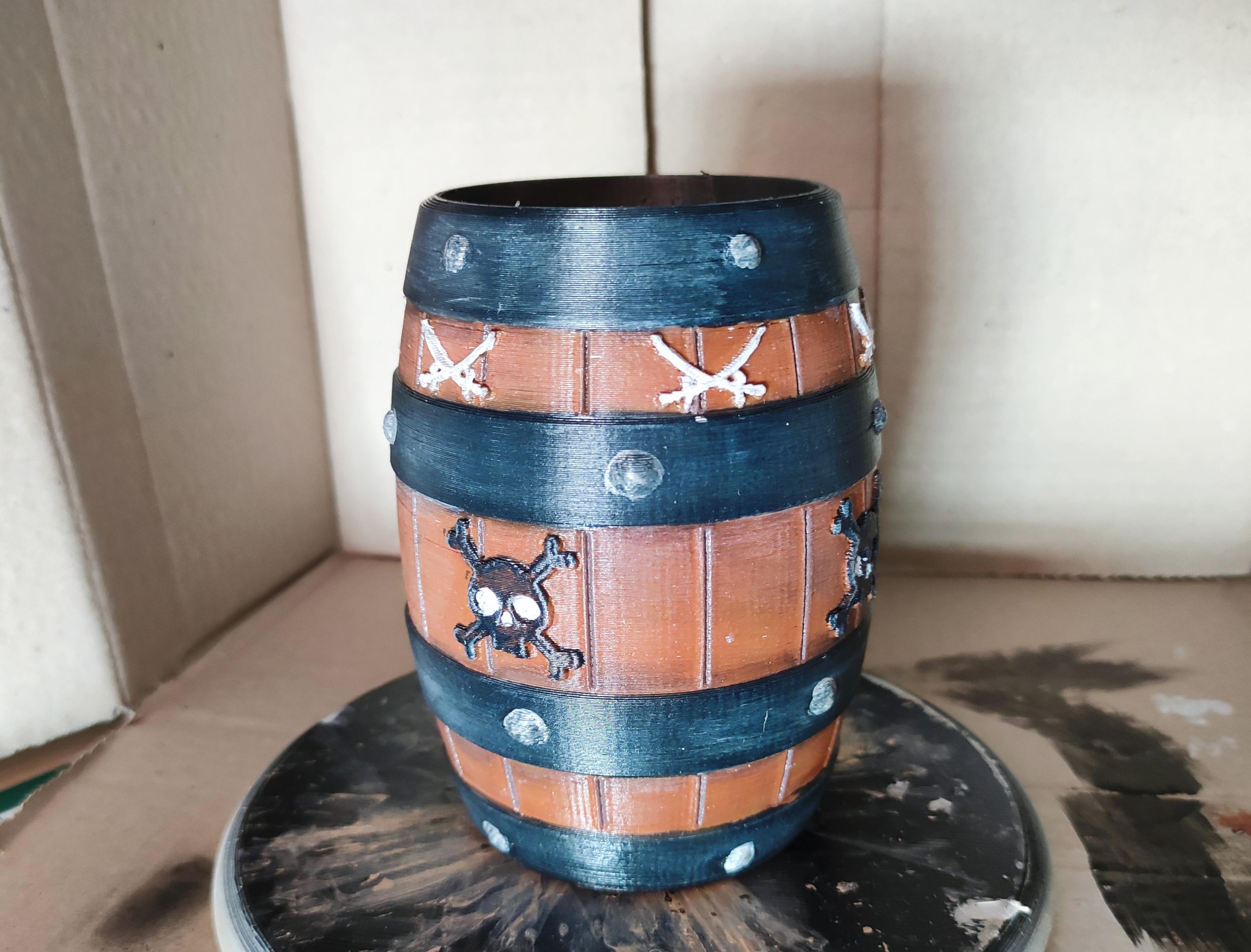 Pirate Barrel - Pencil Holder and Cup 3d model