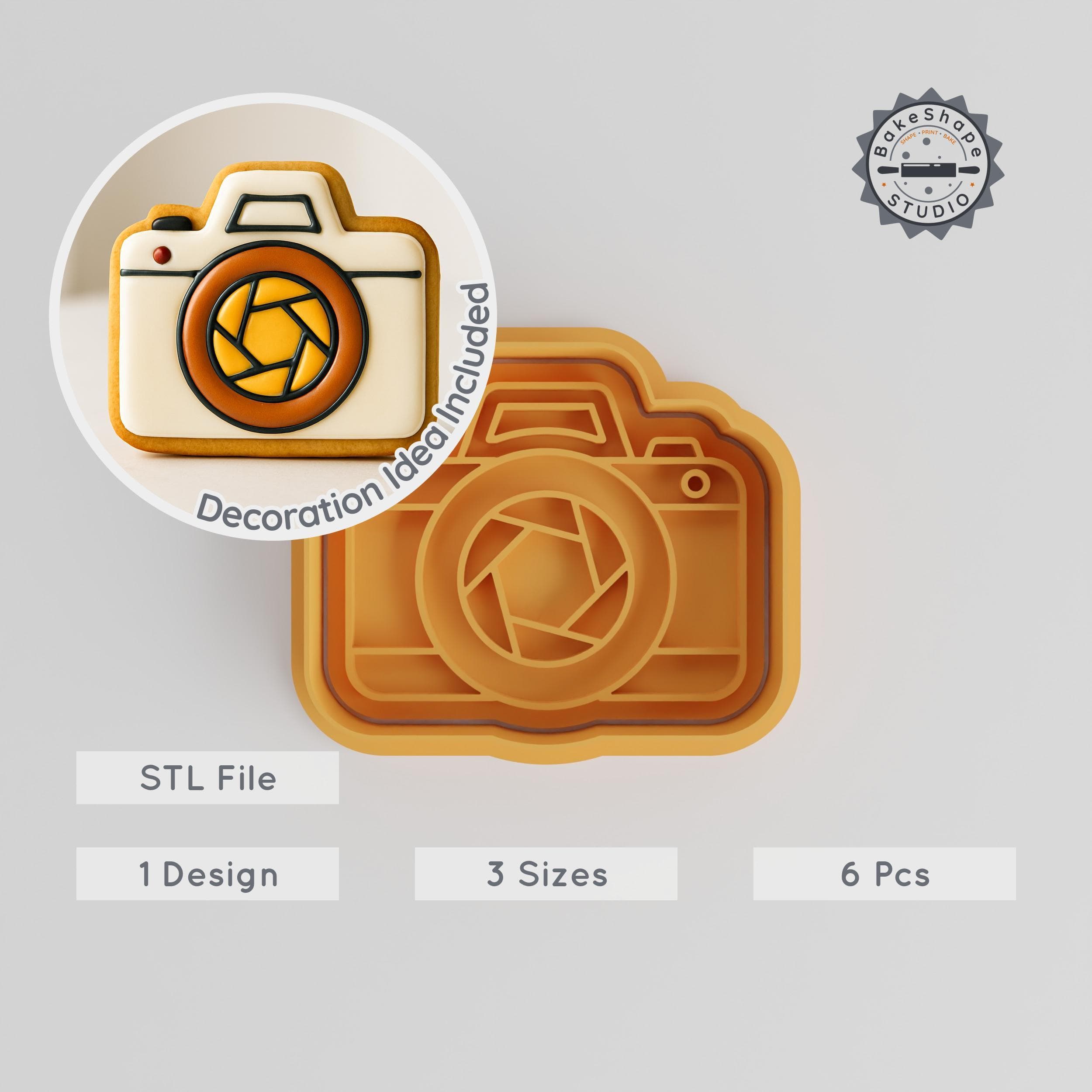 Wide Angle Camera Shape Cutter & Stamp, Cookie & Fondant Decorating, 3 Sizes, 6 Piece Set PRODUCT_2875 3d model