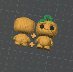 Pumpkin Imp - Halloween Flexi Keychain, Straw Buddy & Diorama Display, No Supports 3D Print STL/3MF 3d model