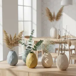 Poly Egg Vase STL–Low Poly Geometric Flower Vase-Modern Easter Decor 3d model
