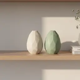 Poly Egg Vase STL–Low Poly Geometric Flower Vase-Modern Easter Decor 3d model