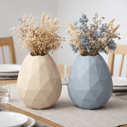 Poly Egg Vase STL–Low Poly Geometric Flower Vase-Modern Easter Decor 3d model