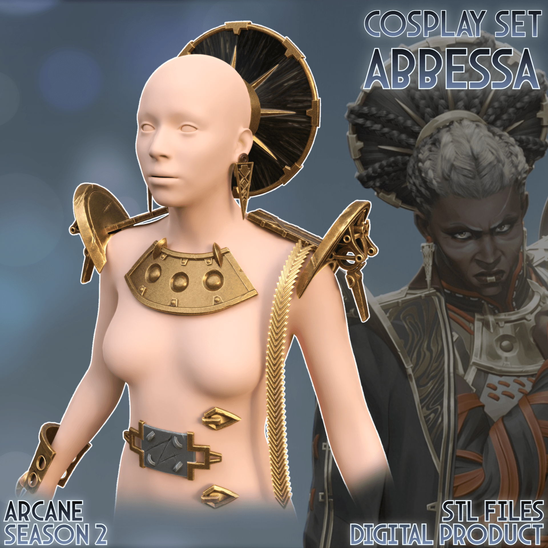 Ambessa Medarda Accessories Cosplay Set Arcane League Of Legends 3d model