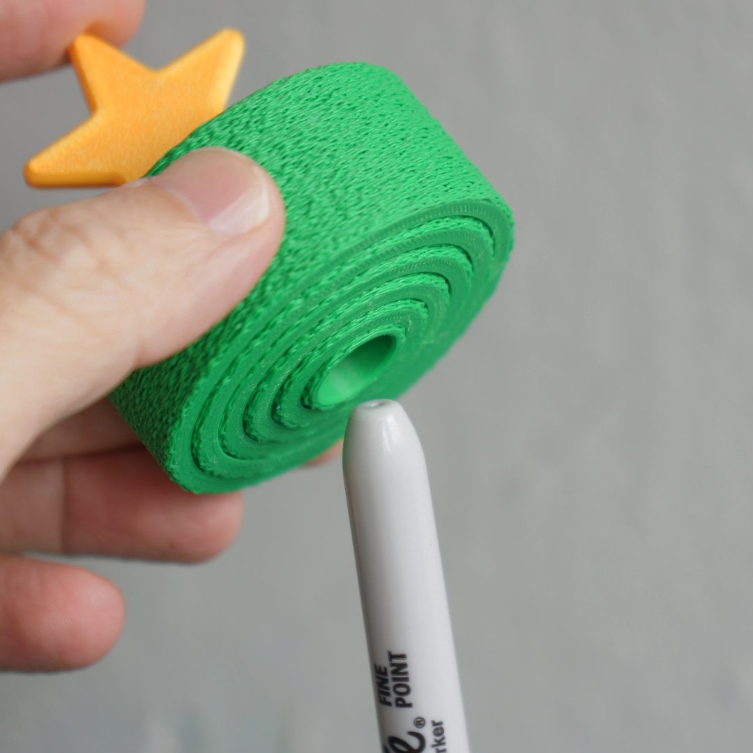 Print-in-Place Christmas Tree Sharpie Holder 3d model