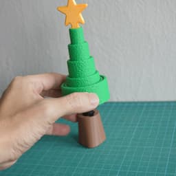 Print-in-Place Christmas Tree Sharpie Holder 3d model