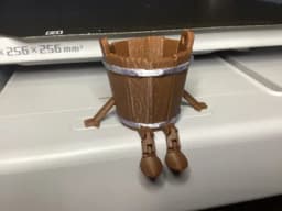 Articulated Wooden Bucket With Legs - Desk Toy 3d model
