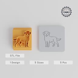 Golden Retriever Stamp Tile Set, 5 Sizes, For Clay, Cookies & Fondant, Animal Motif, Dog Lover's DIY Tool PRODUCT_2008 3d model