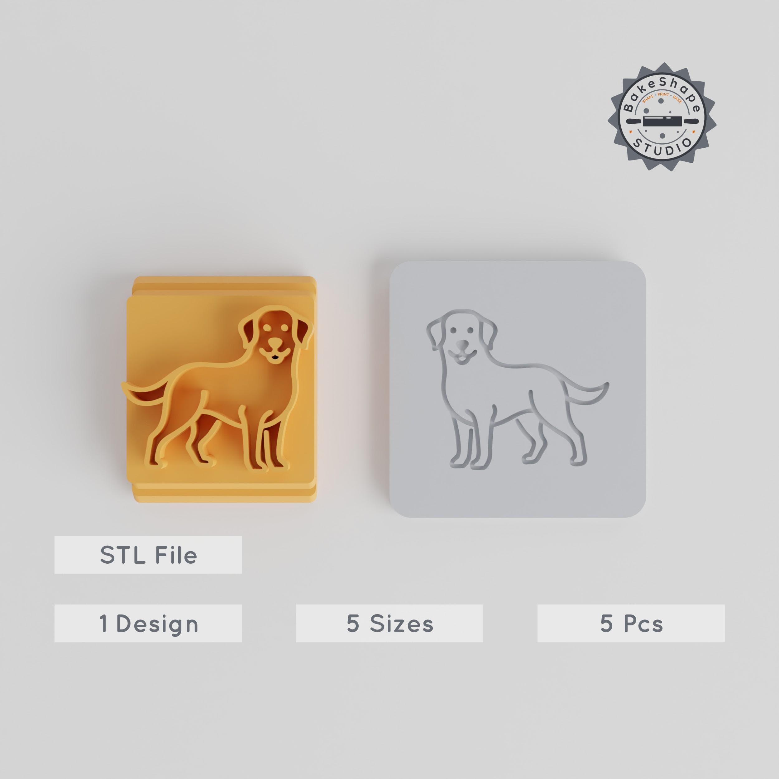 Golden Retriever Stamp Tile Set, 5 Sizes, For Clay, Cookies & Fondant, Animal Motif, Dog Lover's DIY Tool PRODUCT_2008 3d model