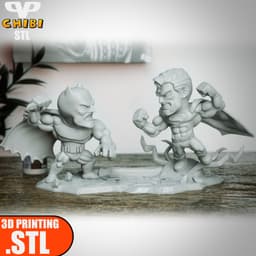 Batman vs Superman Chibi STL for 3D Printing ChibiSTL 3DXM 3d model
