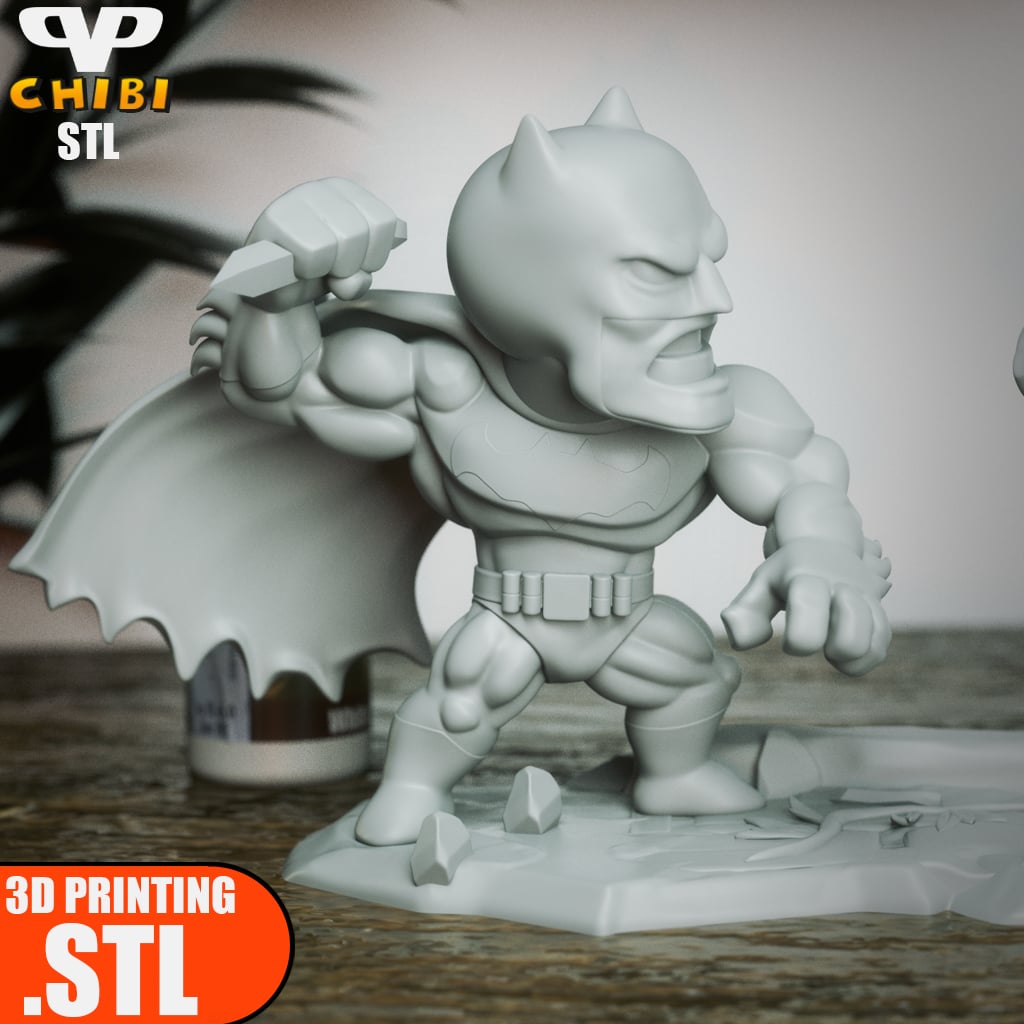 Batman vs Superman Chibi STL for 3D Printing ChibiSTL 3DXM 3d model