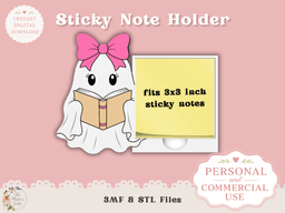 Bookish Ghost Sticky Note Holder 3d model