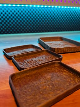 Wooden Textured Trays 3d model