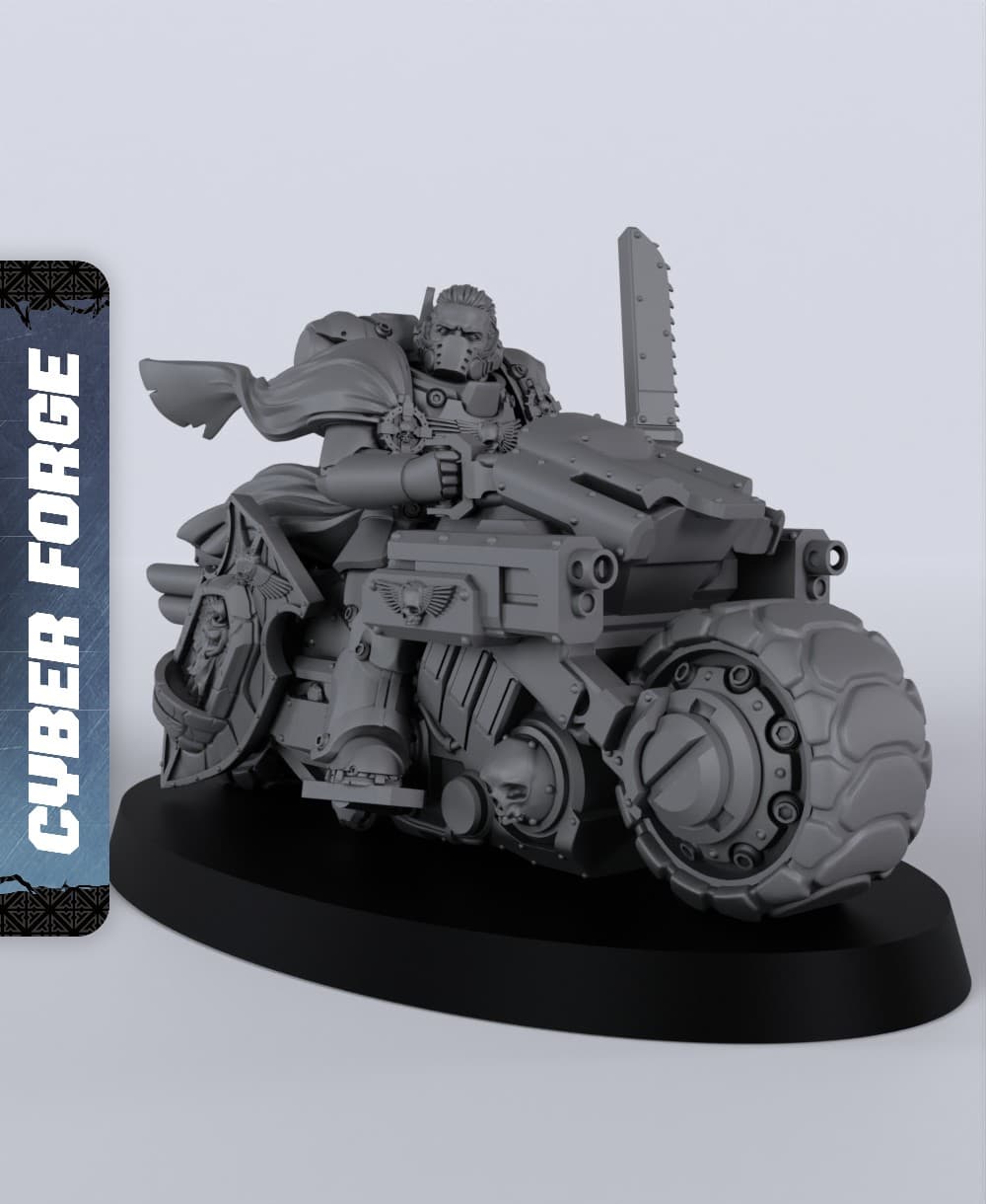 Captain on Bike - With Free Cyberpunk - Sci-Fi Gift Ideas for RPG and Wa 3d model