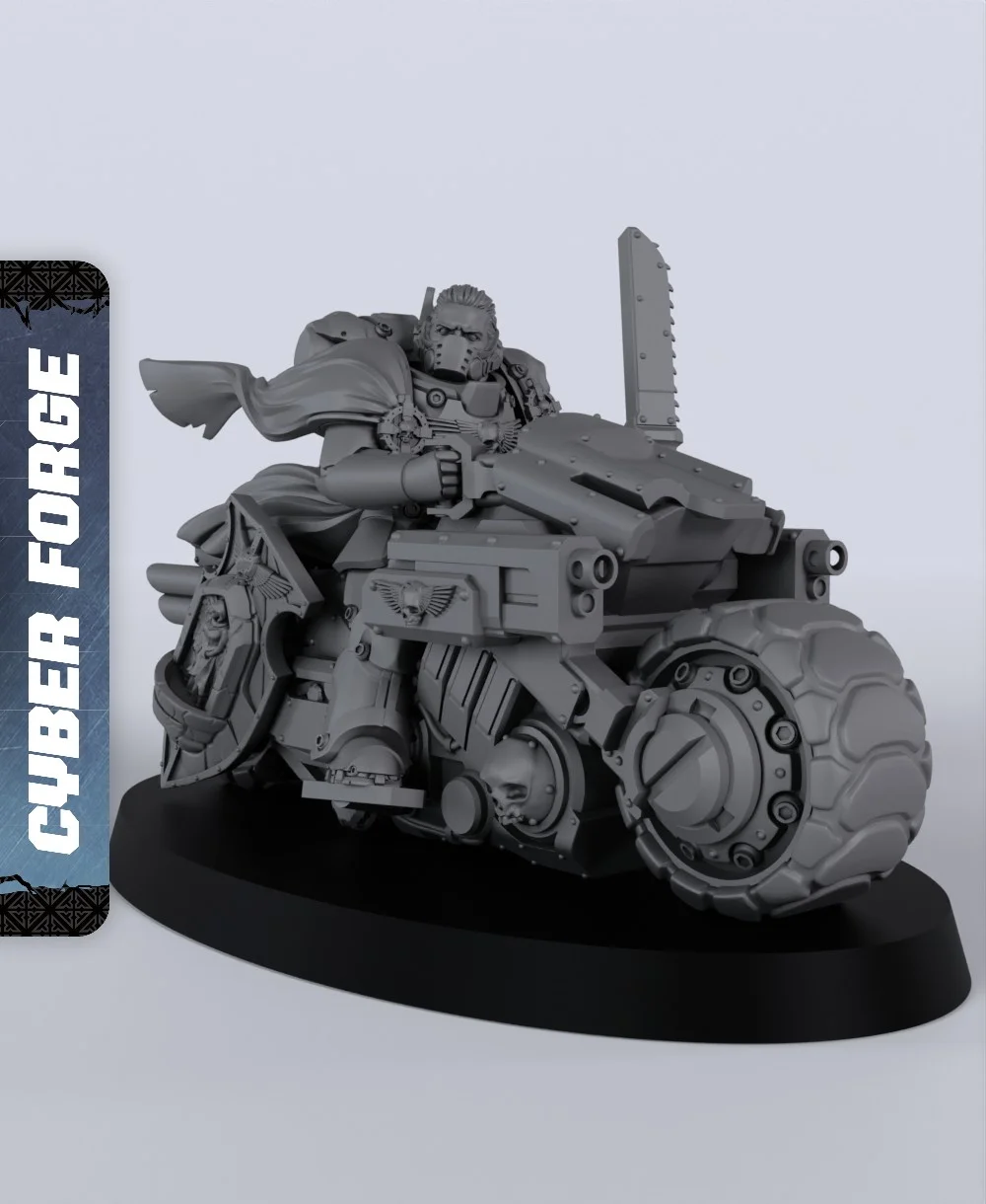 Captain on Bike - With Free Cyberpunk - Sci-Fi Gift Ideas for RPG and Wa 3d model