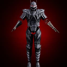 BERSERK ARMOR GUTS FULL COSPLAY SET with helmet and wearable cannon arm life size replica - Berserk 3d model